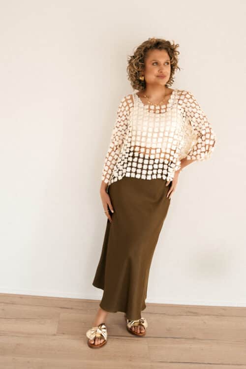 Satin Skirt Olive
