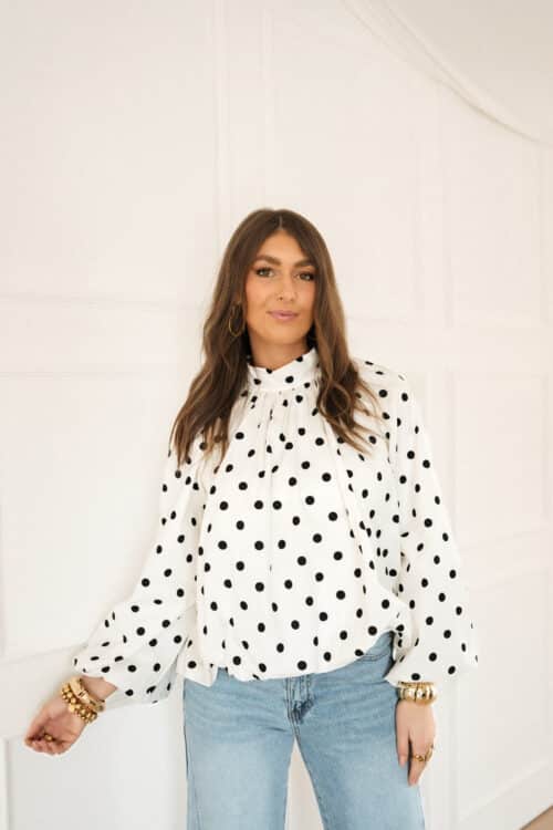 Danielle Dots Blouse White~