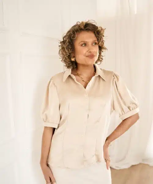Lilou Satin Blouse Beige