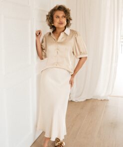 Alternative view of Lilou Satin Blouse Beige