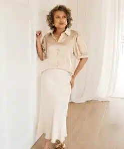 Alternative view of Lilou Satin Blouse Beige