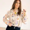 Nadia Blouse Blue Flower*