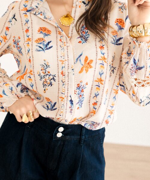 Alternative view of Nadia Blouse Blue Flower*