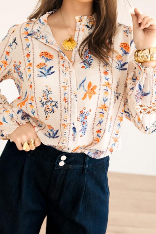 Alternative view of Nadia Blouse Blue Flower*