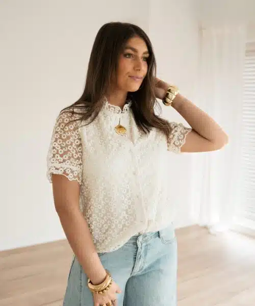 Alternative view of Lily Blouse Flower Beige .