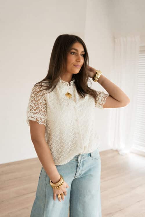 Alternative view of Lily Blouse Flower Beige .