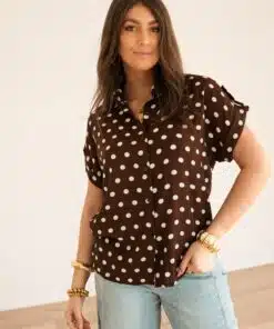 Alternative view of Lotte Blouse Dot Brown *