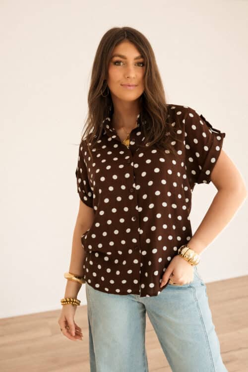 Alternative view of Lotte Blouse Dot Brown *
