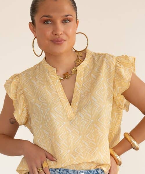 Lofty Manner Blouse Serena Pyramid Gold Print