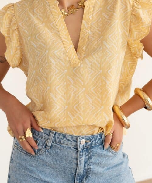 Alternative view of Lofty Manner Blouse Serena Pyramid Gold Print