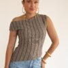 Loewi Stripe Top Taupe^