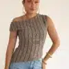 Loewi Stripe Top Taupe^