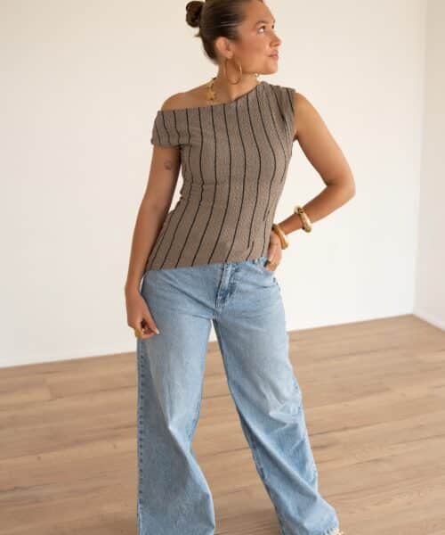 Alternative view of Loewi Stripe Top Taupe^
