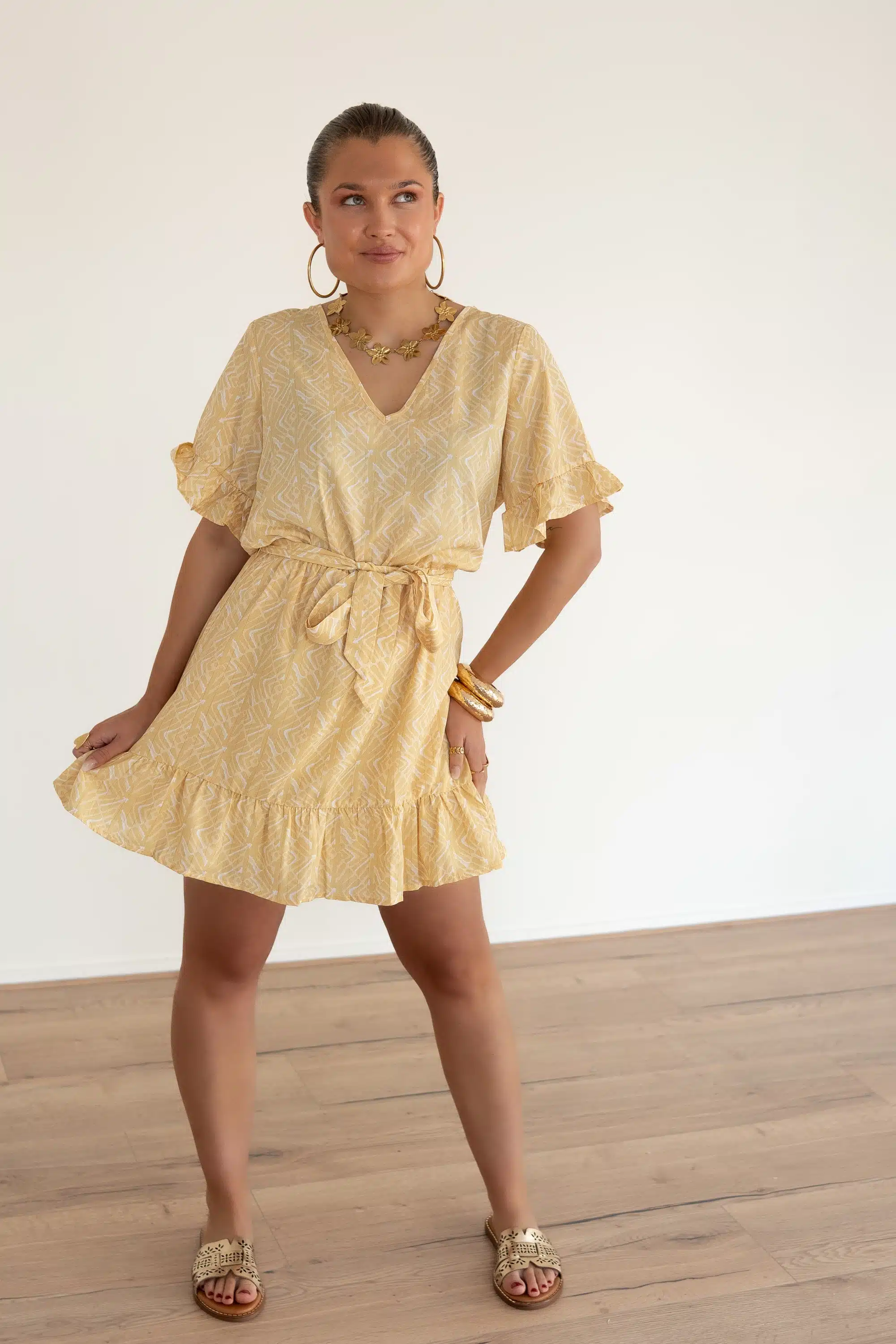 Lofty Manner Dress Kim Pyramid Gold Print - Afbeelding 3