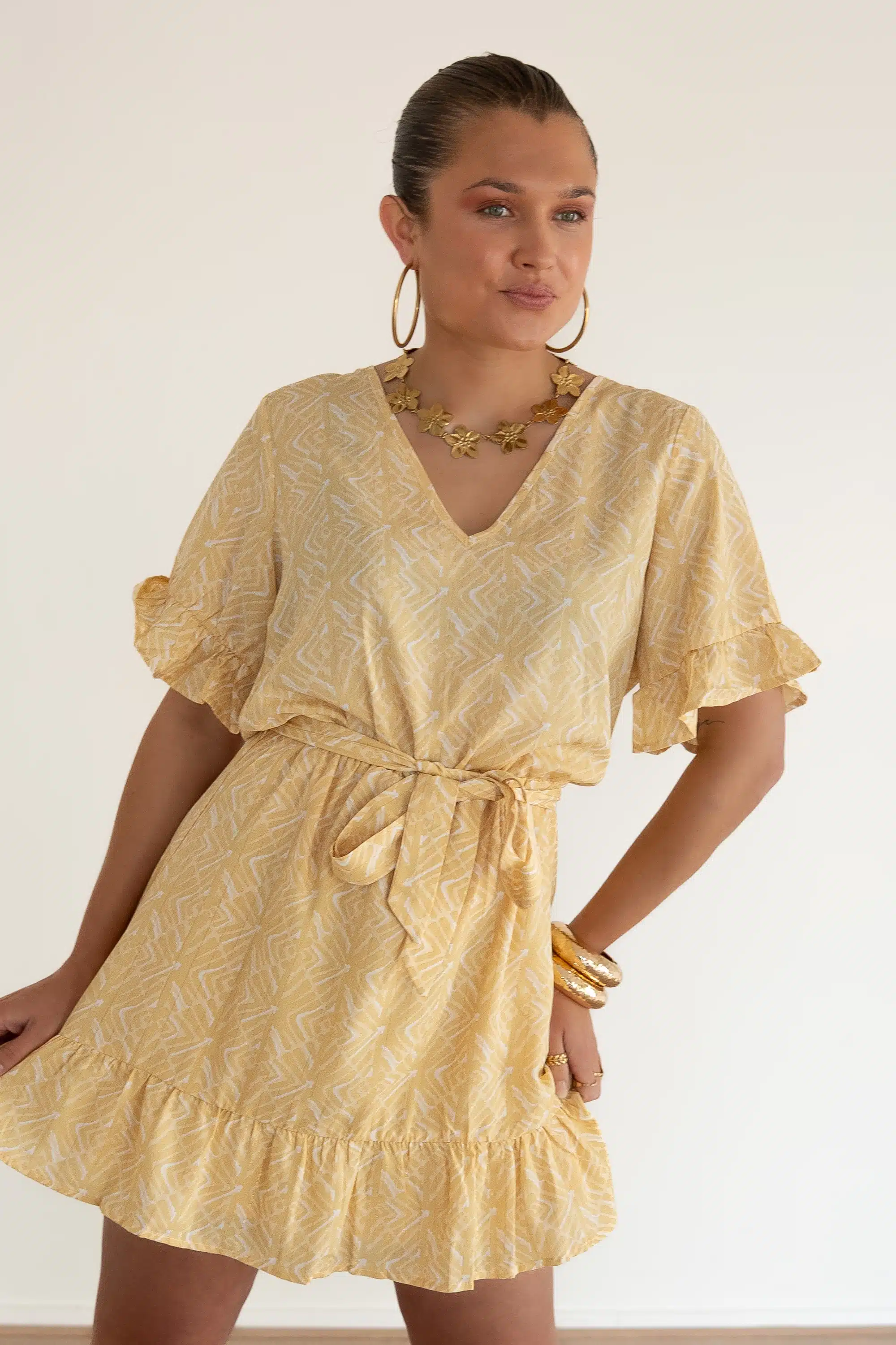 Lofty Manner Dress Kim Pyramid Gold Print - Afbeelding 4