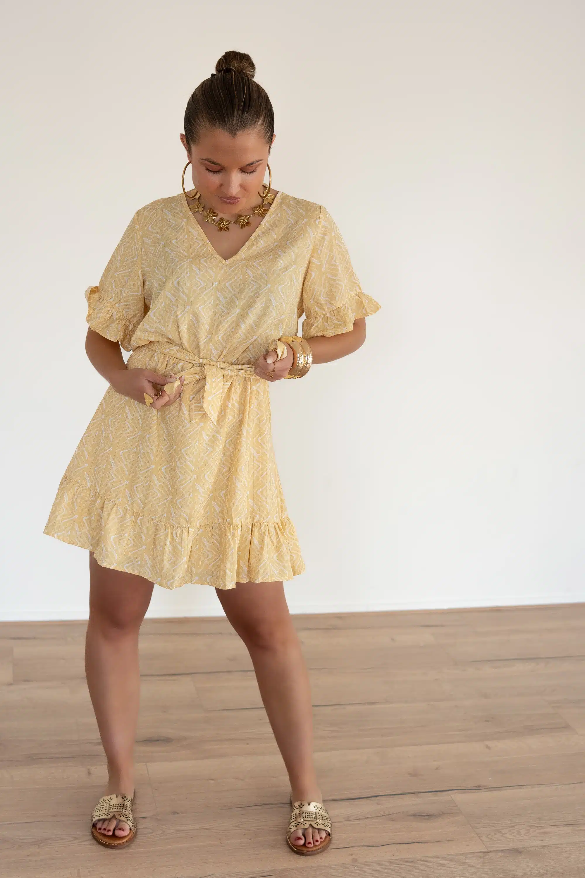 Lofty Manner Dress Kim Pyramid Gold Print - Afbeelding 7