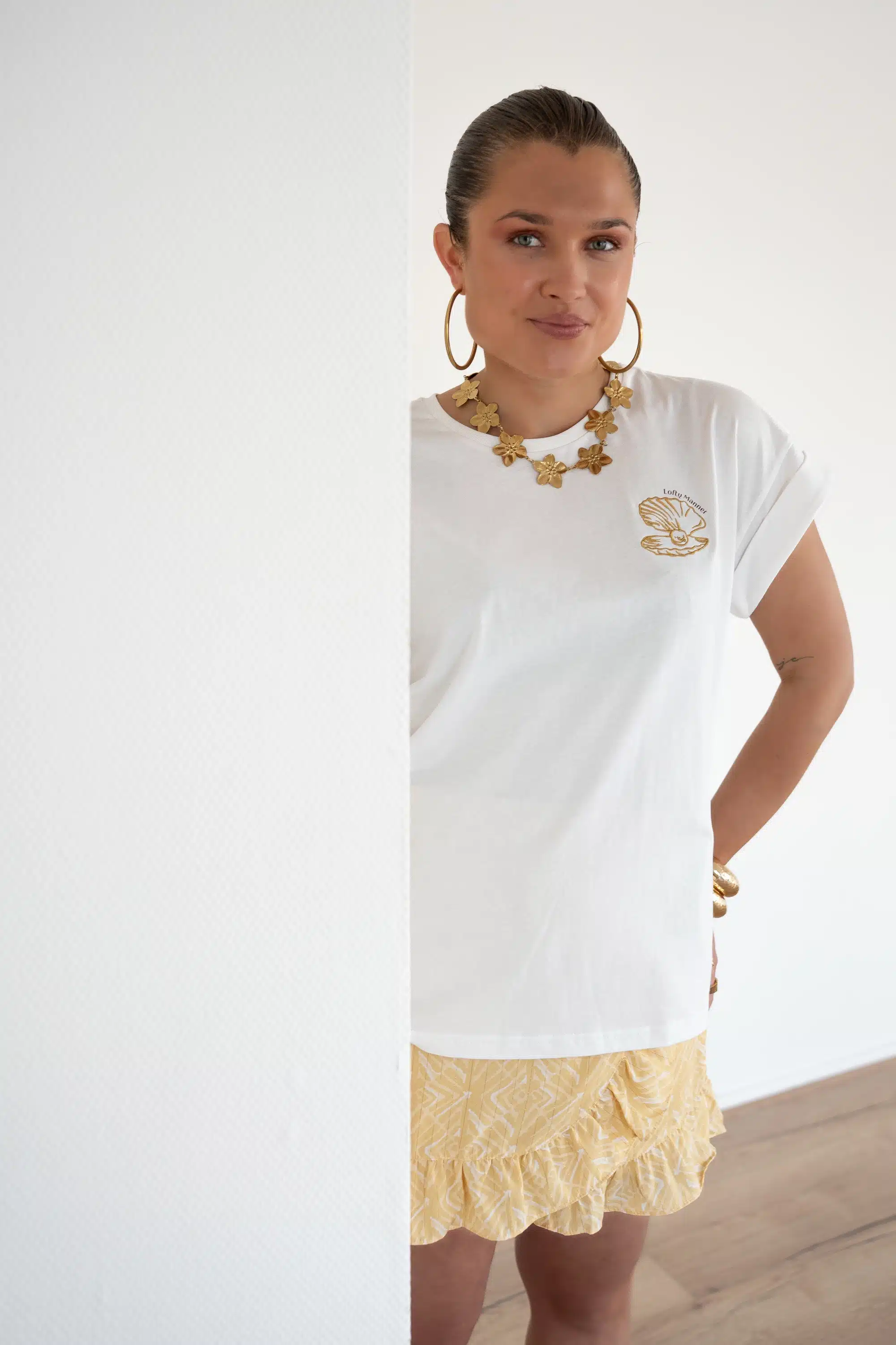 Lofty Manner T-shirt Nora Creme - Afbeelding 4
