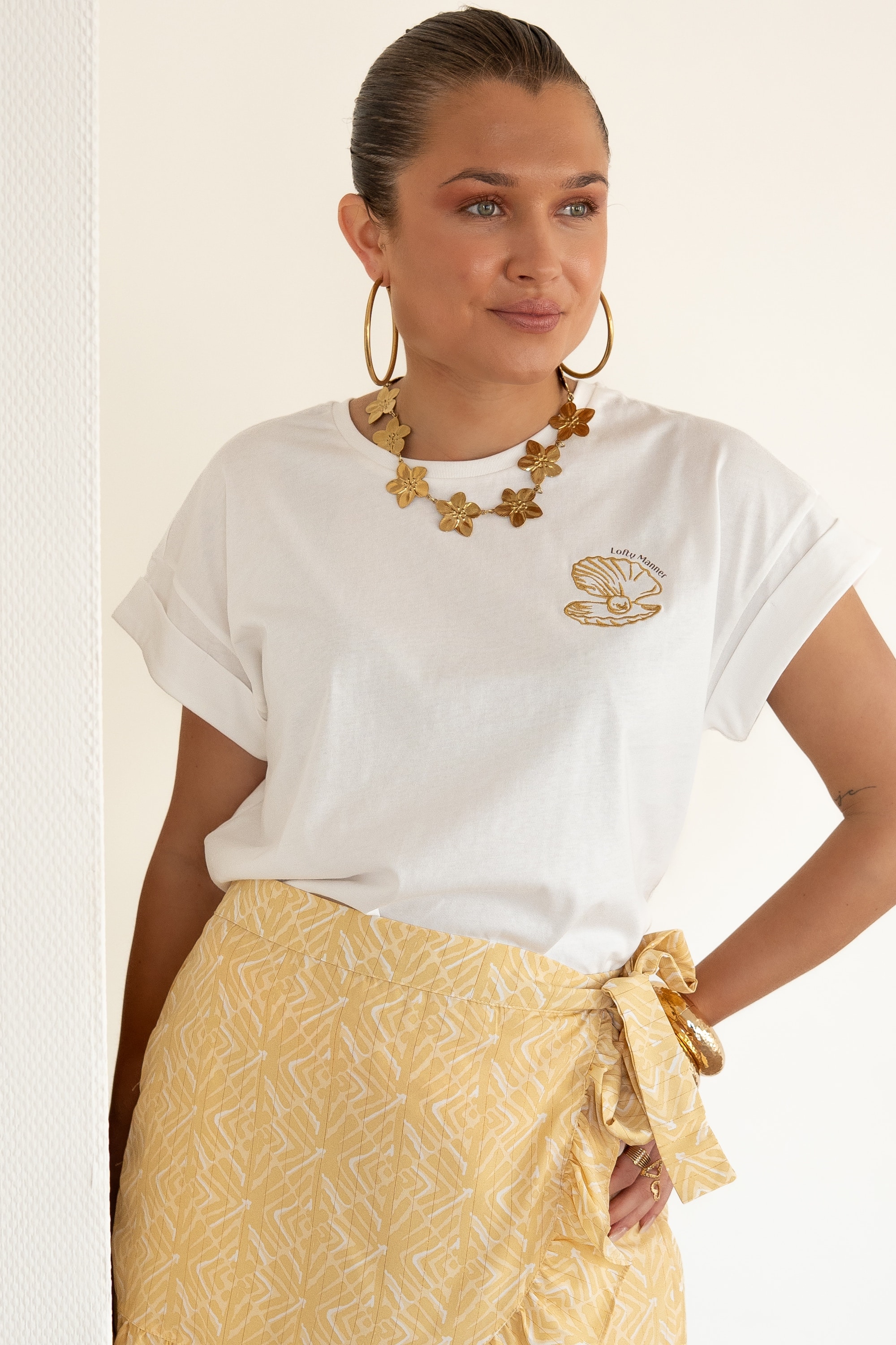 Lofty Manner T-shirt Nora Creme - Afbeelding 6