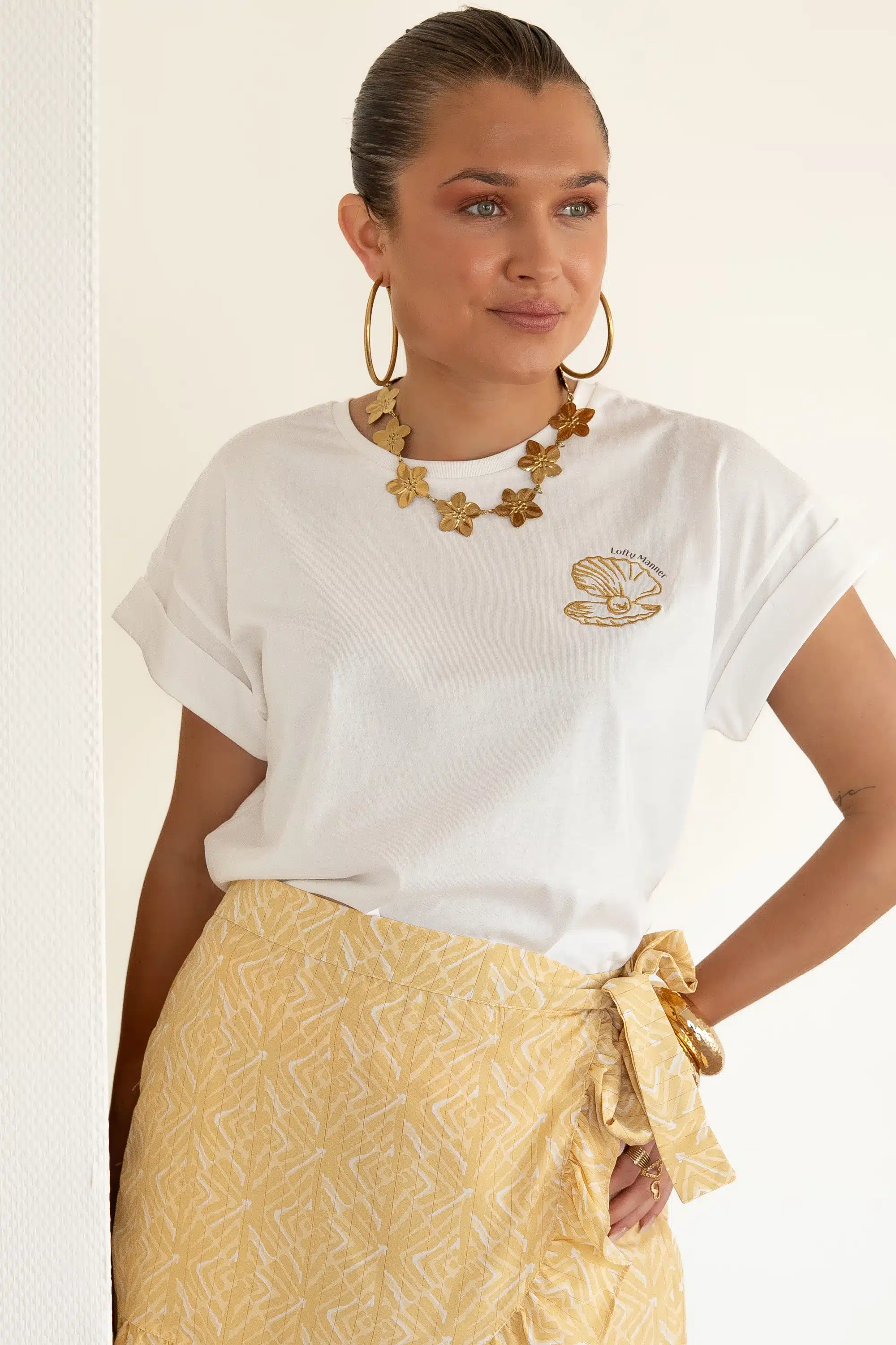 Lofty Manner T-shirt Nora Creme - Afbeelding 6