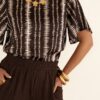 Lofty Manner Blouse Sami Brown Stripe Print