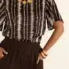 Lofty Manner Blouse Sami Brown Stripe Print