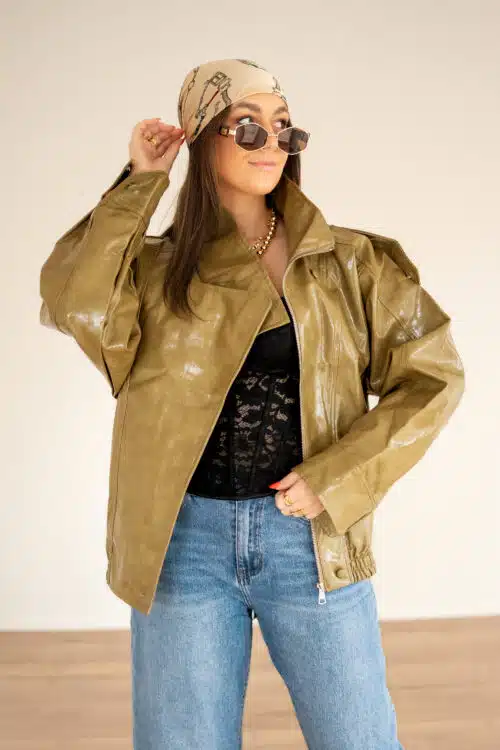 Milly Lack Jacket Olive -