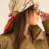 Lovely Scarf Chain Beige Red