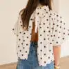Linde Dots Blouse Offwhite Brown