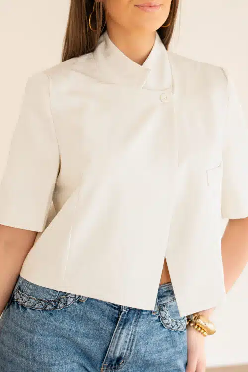 Alternative view of Sowella Blazer Top Ecru |