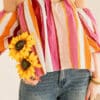 Pien Offshoulder Stripe Blouse Happy Print*