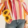Pien Offshoulder Stripe Blouse Happy Print*