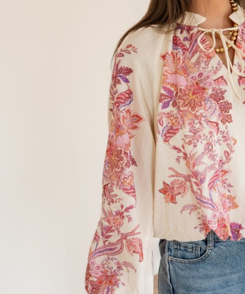 Alternative view of Ninthe Paisley Blouse Pink.