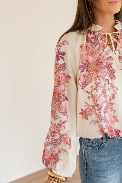 Alternative view of Ninthe Paisley Blouse Pink.