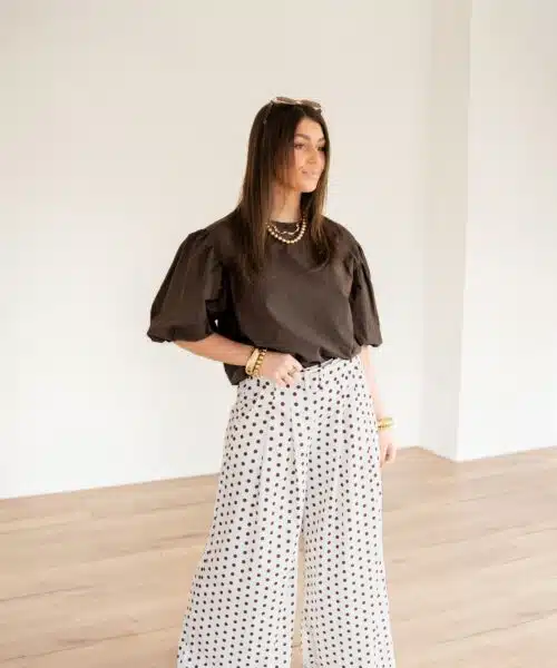 Alternative view of Mina Polkadot Pants Beige Brown