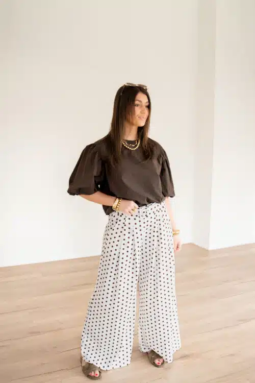 Alternative view of Mina Polkadot Pants Beige Brown