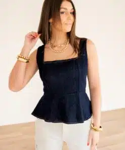 Alternative view of Bow Jeans Top Dark Blue |