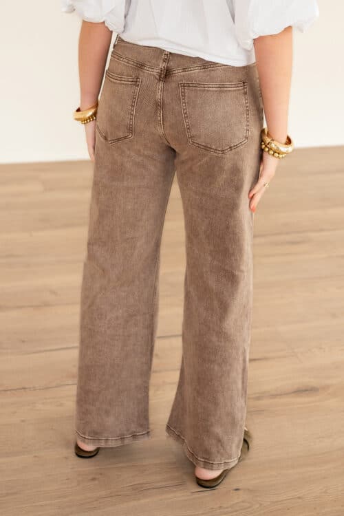 Alternative view of Moya Wide Leg Light Brown 0013-3