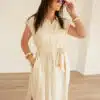 Claudia Dress Beige^