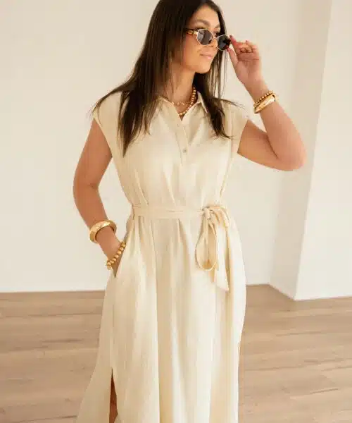 Claudia Dress Beige^