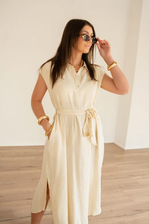 Claudia Dress Beige^