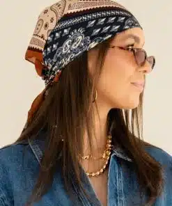 Lovely Scarf Cognac Blue