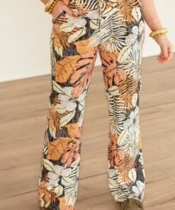 Mi Piace Trouser Straight Botanical Print