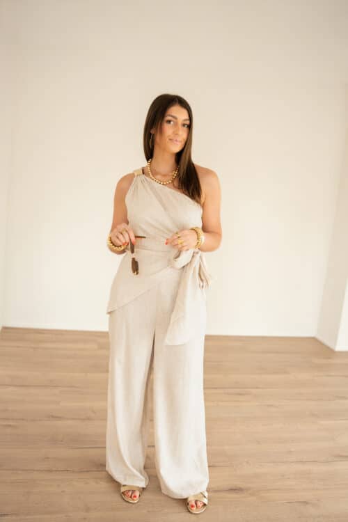 Alternative view of Sanne Linnen Set Beige |