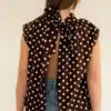 Dora Dots Top Brown White