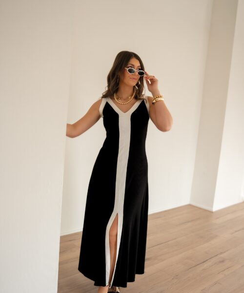 Lora Dress Black White