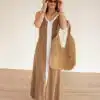 Lora Dress Camel White