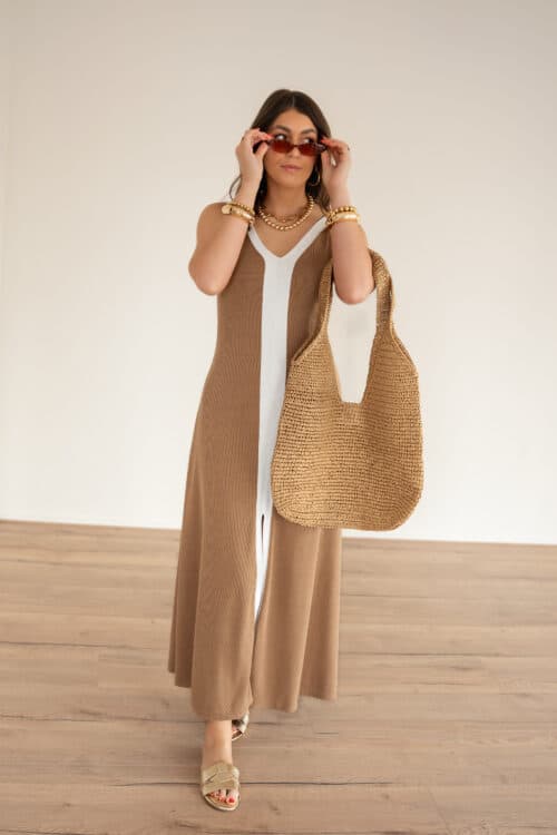 Lora Dress Camel White