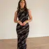Bibi Dress Zebra Print Black