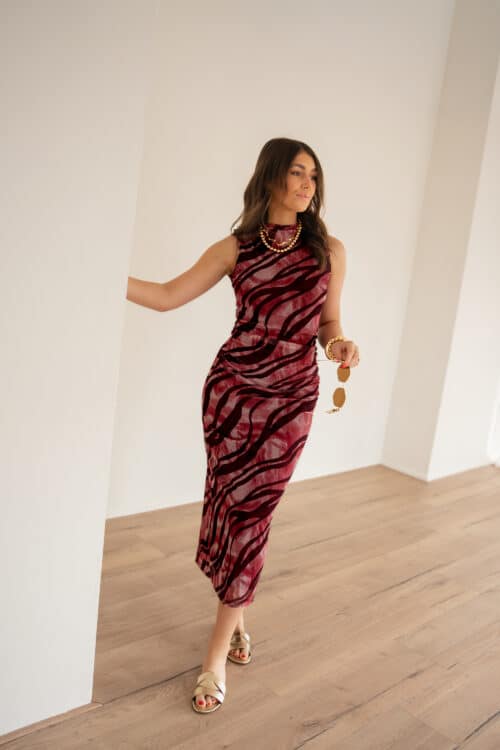 Bibi Dress Zebra Pink Bordeaux