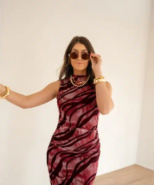Alternative view of Bibi Dress Zebra Pink Bordeaux
